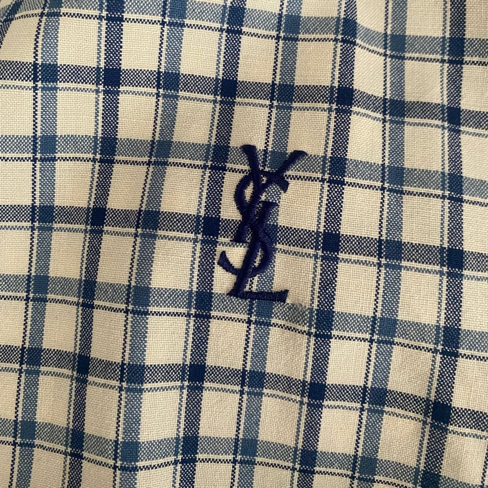 YSL yves saint laurent pour homme plaid collared jacket, 90s Vintage